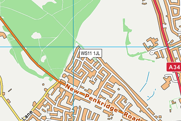 WS11 1JL map - OS VectorMap District (Ordnance Survey)
