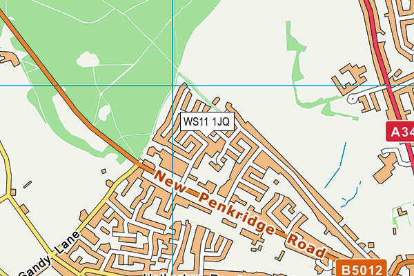 WS11 1JQ map - OS VectorMap District (Ordnance Survey)