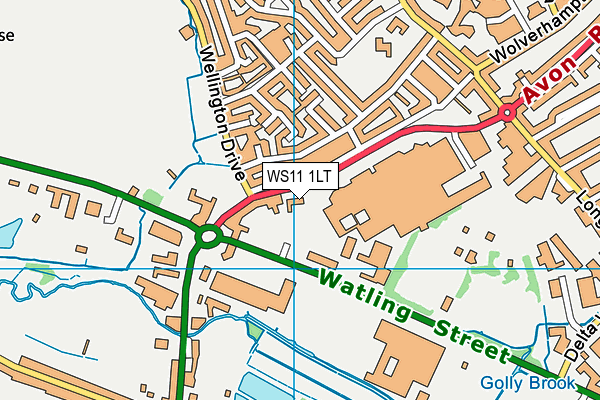 WS11 1LT map - OS VectorMap District (Ordnance Survey)