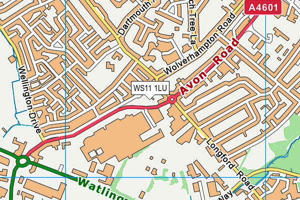 WS11 1LU map - OS VectorMap District (Ordnance Survey)