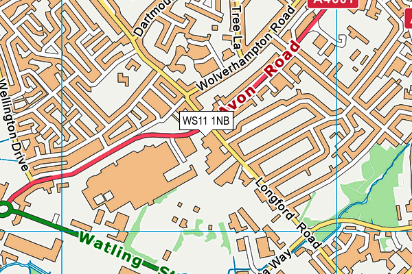 WS11 1NB map - OS VectorMap District (Ordnance Survey)