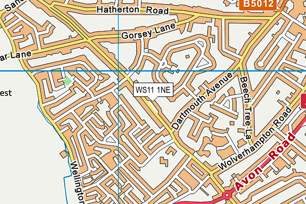 WS11 1NE map - OS VectorMap District (Ordnance Survey)
