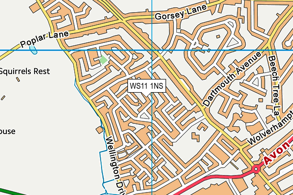 WS11 1NS map - OS VectorMap District (Ordnance Survey)