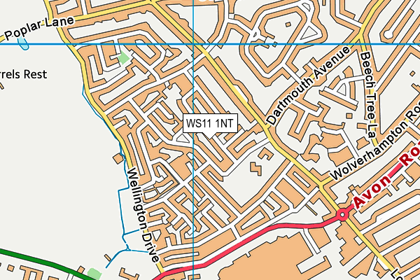 WS11 1NT map - OS VectorMap District (Ordnance Survey)