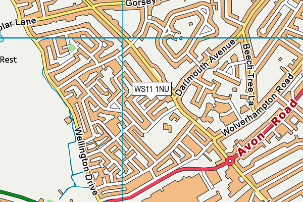 WS11 1NU map - OS VectorMap District (Ordnance Survey)