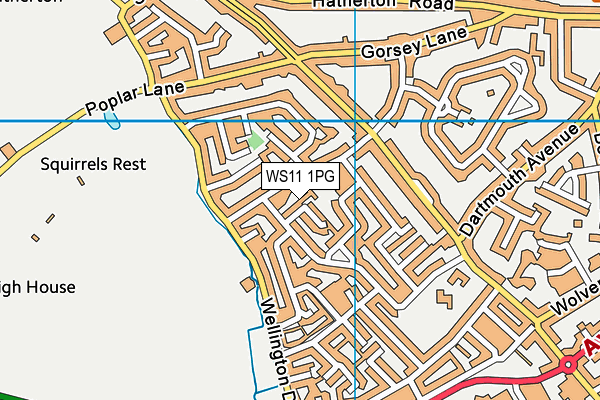 WS11 1PG map - OS VectorMap District (Ordnance Survey)