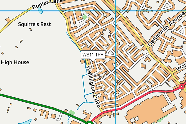 WS11 1PH map - OS VectorMap District (Ordnance Survey)
