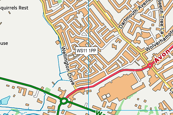 WS11 1PP map - OS VectorMap District (Ordnance Survey)