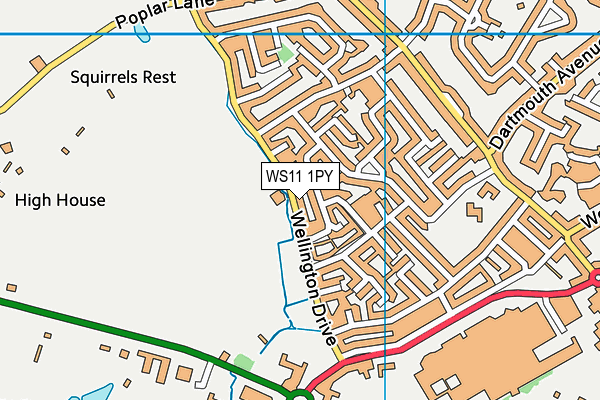 WS11 1PY map - OS VectorMap District (Ordnance Survey)