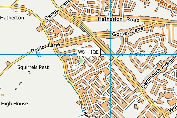 WS11 1QE map - OS VectorMap District (Ordnance Survey)