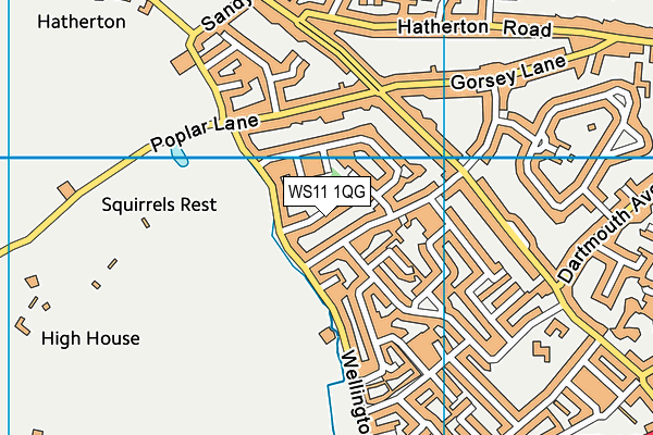 WS11 1QG map - OS VectorMap District (Ordnance Survey)