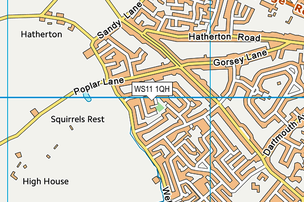 WS11 1QH map - OS VectorMap District (Ordnance Survey)