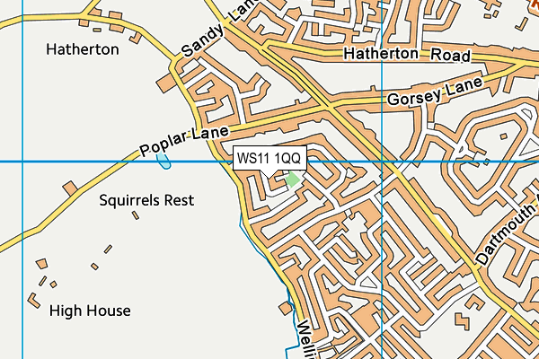 WS11 1QQ map - OS VectorMap District (Ordnance Survey)