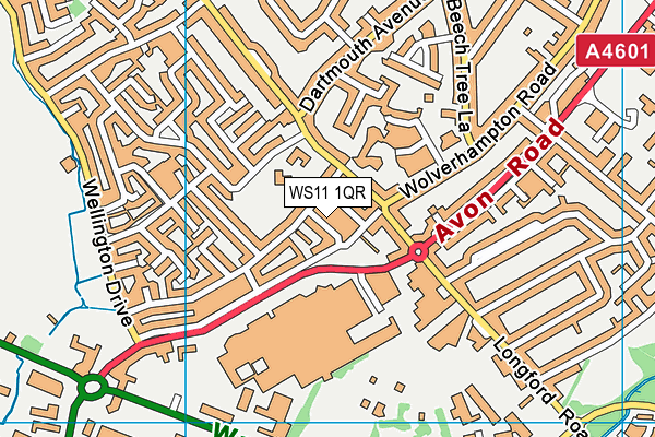 WS11 1QR map - OS VectorMap District (Ordnance Survey)
