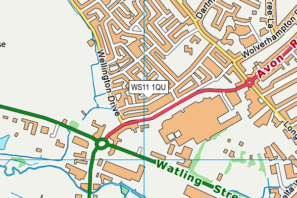WS11 1QU map - OS VectorMap District (Ordnance Survey)