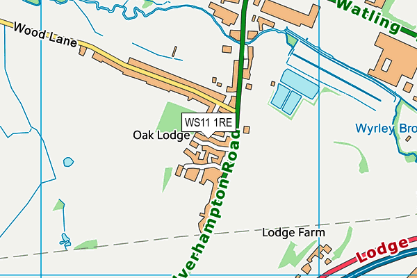 WS11 1RE map - OS VectorMap District (Ordnance Survey)