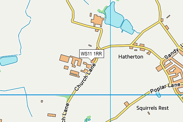 Chase Park map (WS11 1RR) - OS VectorMap District (Ordnance Survey)