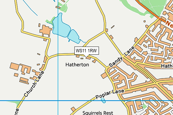 WS11 1RW map - OS VectorMap District (Ordnance Survey)