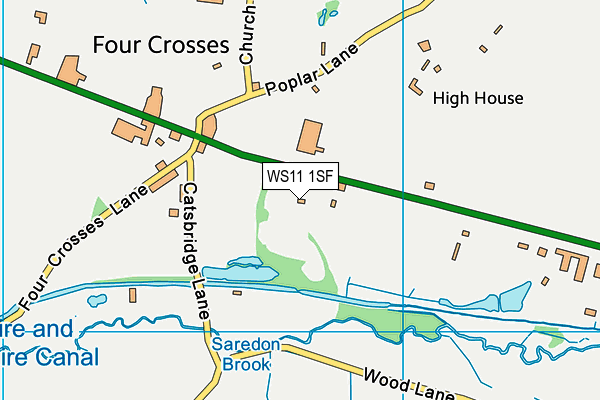 WS11 1SF map - OS VectorMap District (Ordnance Survey)
