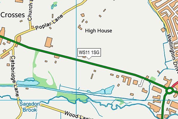 WS11 1SG map - OS VectorMap District (Ordnance Survey)