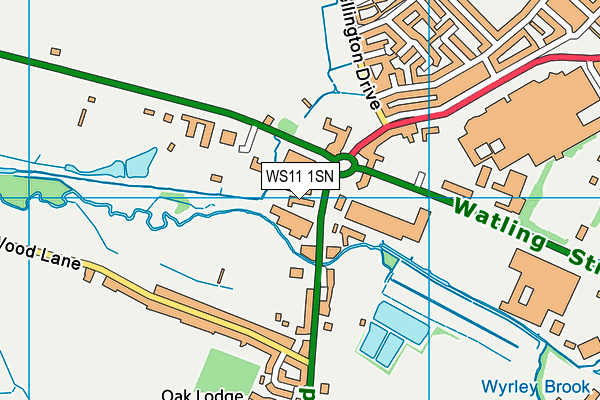 WS11 1SN map - OS VectorMap District (Ordnance Survey)