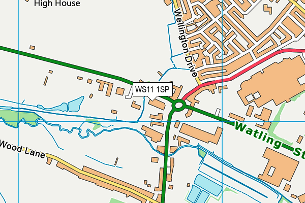 WS11 1SP map - OS VectorMap District (Ordnance Survey)