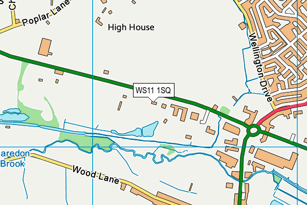 WS11 1SQ map - OS VectorMap District (Ordnance Survey)