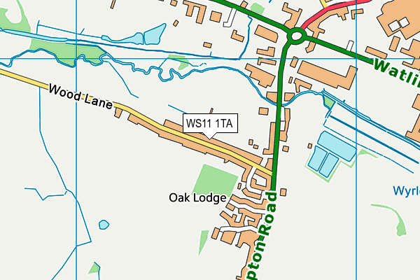 WS11 1TA map - OS VectorMap District (Ordnance Survey)