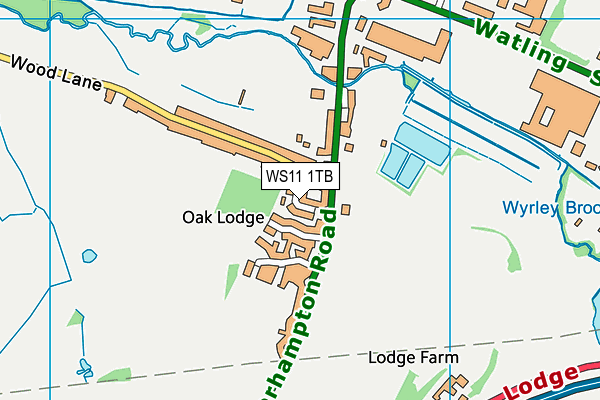 WS11 1TB map - OS VectorMap District (Ordnance Survey)