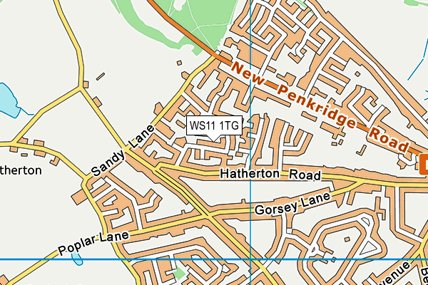 WS11 1TG map - OS VectorMap District (Ordnance Survey)