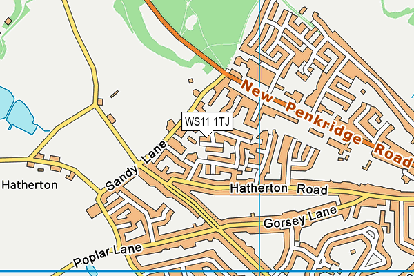 WS11 1TJ map - OS VectorMap District (Ordnance Survey)