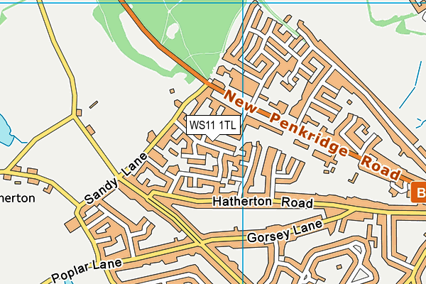 WS11 1TL map - OS VectorMap District (Ordnance Survey)