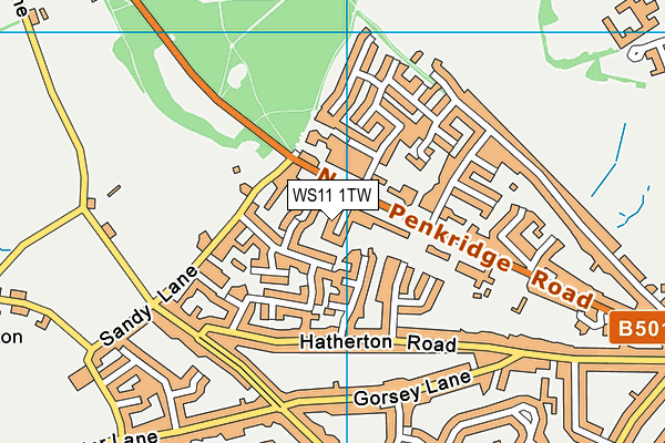 WS11 1TW map - OS VectorMap District (Ordnance Survey)
