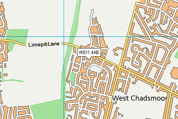 WS11 4AB map - OS VectorMap District (Ordnance Survey)
