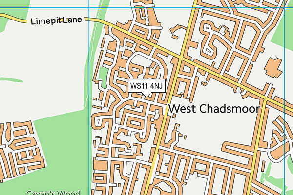 WS11 4NJ map - OS VectorMap District (Ordnance Survey)