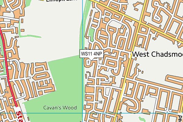 WS11 4NP map - OS VectorMap District (Ordnance Survey)