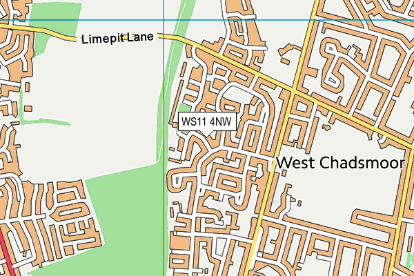 WS11 4NW map - OS VectorMap District (Ordnance Survey)