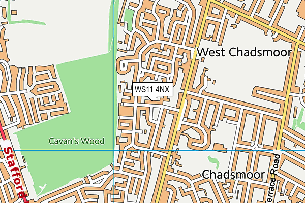 WS11 4NX map - OS VectorMap District (Ordnance Survey)