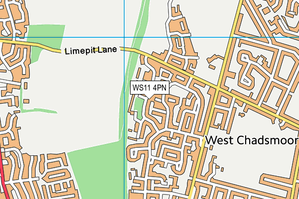 WS11 4PN map - OS VectorMap District (Ordnance Survey)