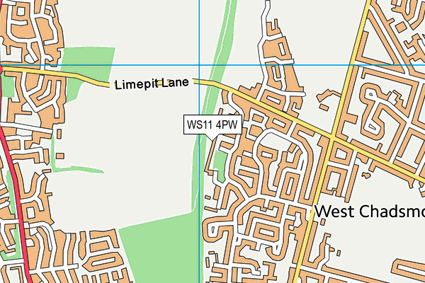 WS11 4PW map - OS VectorMap District (Ordnance Survey)