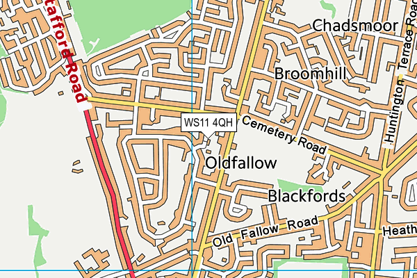 WS11 4QH map - OS VectorMap District (Ordnance Survey)