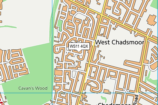 WS11 4QX map - OS VectorMap District (Ordnance Survey)