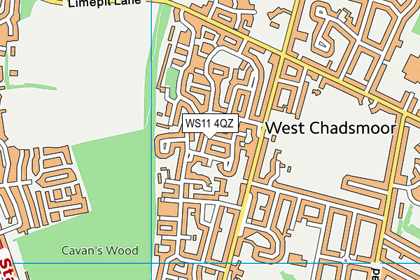 WS11 4QZ map - OS VectorMap District (Ordnance Survey)