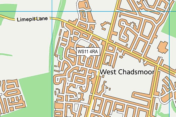 WS11 4RA map - OS VectorMap District (Ordnance Survey)