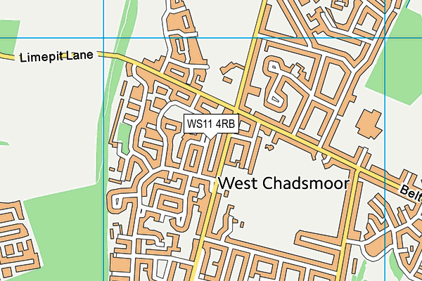 WS11 4RB map - OS VectorMap District (Ordnance Survey)