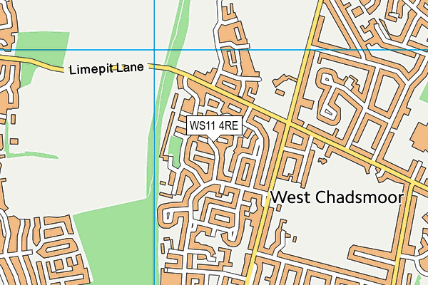 WS11 4RE map - OS VectorMap District (Ordnance Survey)