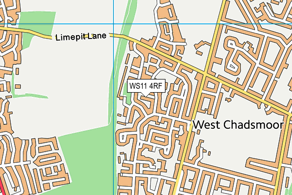 WS11 4RF map - OS VectorMap District (Ordnance Survey)