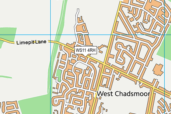 WS11 4RH map - OS VectorMap District (Ordnance Survey)