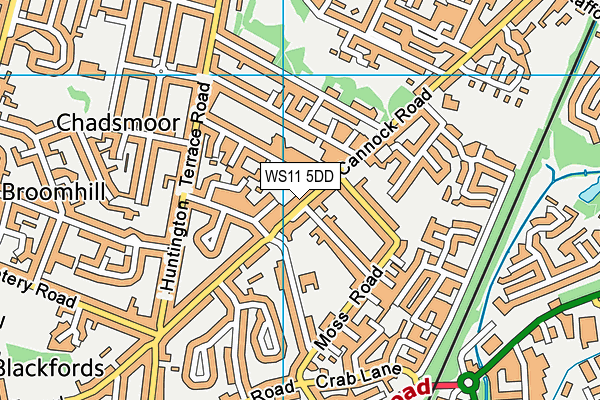 WS11 5DD map - OS VectorMap District (Ordnance Survey)