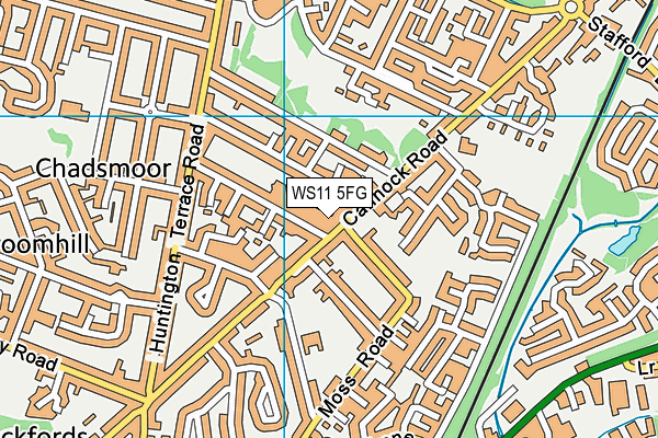 WS11 5FG map - OS VectorMap District (Ordnance Survey)